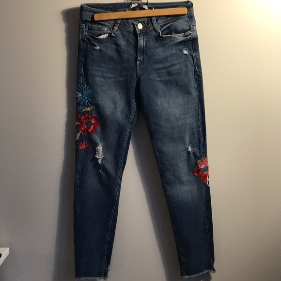 Zara Embroidered Jeans - Picture 1 of 4